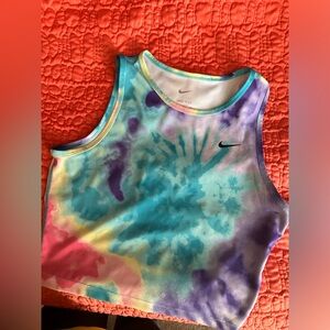 Nike Dri-fit Nike fast tie dye crop tank top